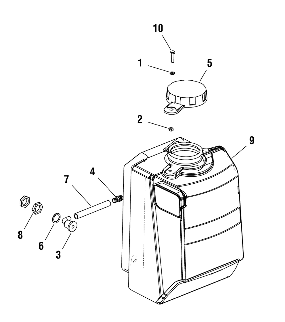 Water Tank Group (80003284) Diagram and Parts List for 866057-EX20-S  Briggs and Stratton Saw